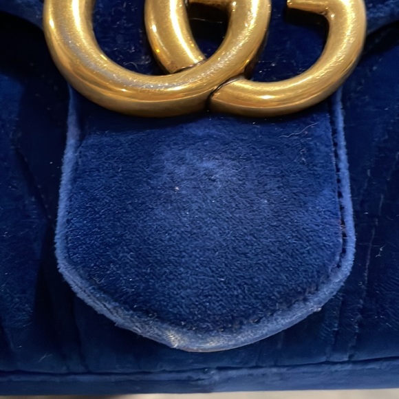 Authentic blue velvet medium Gucci Marmont - Picture 13 of 14
